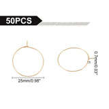 304 Stainless Steel Hoop Earring Settings, Ring, Golden, 25x0.7mm, Pin: 0.7mm, 50pcs/box
