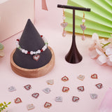 40Pcs 4 Style Alloy Enamel Pendants, with Crystal Rhinestone, Heart Charm, Mixed Color, 15x13.5x2mm, Hole: 2mm, 10pcs/style