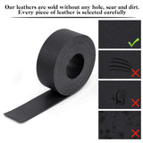 2M Flat Double Face Lychee Pattern Imitation Leather Band, Black, 25x1.8mm, about 2.19 Yards(2m)/Roll