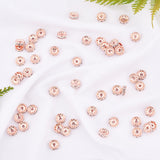 Brass Rhinestone Spacer Beads, Grade AAA, Straight Flange, Rose Gold Metal Color, Rondelle, Crystal, 10x4mm, Hole: 2mm, 50pcs/box