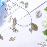 Tibetan Style Alloy Pendants, Leaf, Antique Bronze & Antique Silver, 10.8x7.4x1.8cm