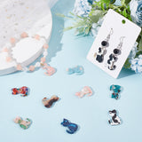 32Pcs 8 Colors Opaque Acrylic Pendants, Cat Charms, 4pcs/style, Mixed Color, 24x17x2.5mm, Hole: 1.2mm