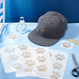 Paw Print Hotfix Glass Rhinestone, Iron on Patches Applique, For Shoes, Gartment and Bags Decoration, Goldenrod, 48x51x1mm
