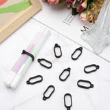 70Pcs Anti-Lost Silicone Pendant, for Electronic Stylus & Lighter Making, Black, 32x15x5.5mm, Hole: 3.5mm, Inner Diameter: 25mm