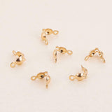 JK Findings, Yellow Gold Filled Bead Tips Knot Covers, 1/20 14K Gold Filled, 5.5x3.5mm, Hole: 1mm, 10pcs/set