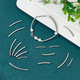 50Pcs 5 Style 304 Stainless Steel Tube Beads, Curved Tube, Stainless Steel Color, 20~40x2~2.5mm, Hole: 1.5~2.5mm, 10pcs/style