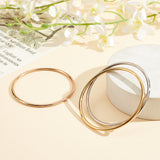 7Pcs 3 Color 304 Stainless Steel Thin Wrap Bangles Set for Women, Mixed Color, Inner Diameter: 2-1/2 inch(6.5cm)