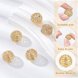 Brass Beads, Nickel Free, Hollow, Honeycomb, Real 18K Gold Plated, 16.5x18x17mm, Hole: 2mm, 10pcs/box