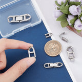4Pcs 4 Styles 316 Surgical Stainless Steel Fold Over Clasp, for Jewellery, Stainless Steel Color, Link: 11.5~18.5x6~12.5x2.4~5mm, Clasp: 10.5x2.5~6.5x3~3.5mm, Hole: 3~6x2.3~6mm, 1pc/style