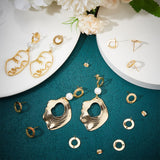 50Pcs 201 Stainless Steel Stud Earring Findings, with 304 Stainless Steel Pin & Hole & Friction Ear Nuts, Donut, Real 24K Gold Plated, 12mm, Hole: 1.2mm, Pin: 0.7mm