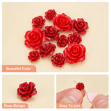 80Pcs 4 Style Dyed Synthetic Coral Beads, Flower, Mixed Color, 20pcs/style