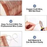 Copper Craft Wire, Round Wire, Light Salmon, 24 Gauge, 0.5mm, about 328.08 Feet(100m)/Roll