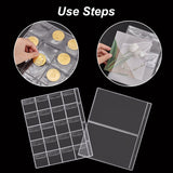 18 Sheets 6 Style Plastic Coin Stamp Collection Pages, Sleeve Page Protectors for 3-Ring Binders, Rectangle, Clear, 254~255x196~201x0.5mm, Hole: 5.5mm, Inner Diameter: 32.5~176x27~120mm, 3 sheets/style