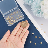 304 Stainless Steel Spacer Beads, Flower, Real 18K Gold Plated, 3~6x1~1.5mm, Hole: 1~1.4mm, 15pcs/style, 4 Styles, 60pcs