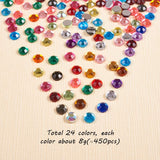 Imitation Taiwan Acrylic Rhinestone Cabochons, Faceted, Half Round, Mixed Color, 4x1.5mm, about 450pcs/compartment, about 10800pcs/box