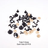 Resin Craft Doll Eyes, Stuffed Toy Eyes, Safety Eyes, Black, 8~16mm, 10~11.5x4mm, Hole: 2.5mm and 4mm