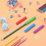 4Pcs 4 Colors Silicone Pencil Caps, Rectangle Building Block, Column, 65x13mm, Hole: 6.5mm, 1pc/color