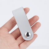 PU Leather Door Handles, for Cabinet Door Straps Replacement Accessories, Silver, 170x25x3mm, Hole: 3.5, 24x7.5mm