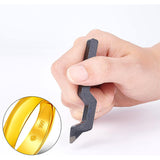 45# Steel Jewelry Puncher, Bent Handle, Black, 78.5x14x6mm, Stamp: 1.2x2~3mm, 5pcs/set