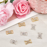 8Pcs 4 Style Brass & Zinc Alloy Rhinestone Slider Buckles, Adjustable Buckle Fasteners, For Webbing, Strapping Bags, Garment Accessorie, Mixed Color, 2.5x1.5x0.55cm, Hole: 13x4.5mm, 2pcs/style