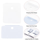 2 Bags 2 Style  Plastic Jewelry Display Cards, for Hanging Earring Display, Rectangle, White, 31~45.5x40~51.5x4.5~8mm, Hole: 1.4mm and 6mm, 1 bags/style
