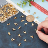 100Pcs 304 Stainless Steel Lobster Claw Clasps, Parrot Trigger Clasps, Manual Polishing, Real 24K Gold Plated, 11x7x3.5mm, Hole: 1mm