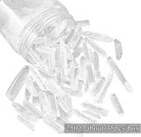 Natural Quartz Crystal Pointed Beads, No Hole/Udrilled, Hexagonal Prisms, 16~46x6~13x5~10mm; 250g; about 60pcs/box