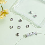 12Pcs Tibetan Style Sterling Silver Spacer Beads, Flat Round, with 1Pc Suede Fabric Square Silver Polishing Cloth, Antique Silver, 6x1.5mm, Hole: 1.6mm