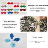 Handmade Chinese Frogs Knots Buttons Sets, Polyester Button, Mixed Color, 19~23x65~70x5mm, 50pairs/box
