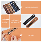 5Pcs 5 Colors PU Leather Zipper Sewing Accessories, with Brass Zipper Puller, for DIY Woven Bag, Mixed Color, 18x3.5x0.22cm, 1pc/color