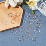 500Pcs 20 Style Iron Jump Rings, Twisted Lines Rings, Mixed Shapes, Mixed Color, 25pcs/Style