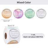 Self Adhesive Kraft Paper Label Tag Stickers, Mixed Color, 8cm, 500pcs/roll