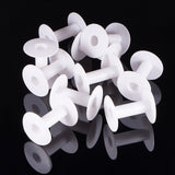 Plastic Empty Spools for Wire, Thread Bobbins, White, Bobbin: 24x76mm, Backplane: 68x2mm