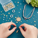 160Pcs 8 Style Brass Spacer Beads, Long-Lasting Plated, Flat Round, Mixed Color, 4~8mm, 20pcs/style