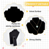 Bust Velvet Cover with Cardboard Paper Necklace Display Stands, Jewelry Slant Back Organizer Holder for Necklace Storage, Black, Finish Product: 21.2x9.5x31cm