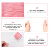 1 Roll Round Waxed Polyester Cords, Twisted Cord, Pink, 0.5mm, about 115.92 yards(106m)/roll