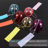 5Pcs 5 Colors Glass Wind Chime, with Polyester Cord & Paper, Mixed Color, 410mm, 5pcs/colors