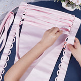 Women's Wedding Dress Zipper Replacement, Adjustable Fit Satin Corset Back Kit, Lace-up Formal Prom Dress, Lavender Blush, Cloth: about 490x140~250x2mm, Eye Cloth: 480x46x3mm, Hole: 15mm, Cord: 380x16x2mm