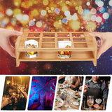 12-Hole Bamboo Glass Holder Display Racks, Whiskey Spirits Wine Glass Holder, for Bar Tasting Serving Tray, Kitchen Tools, Rectangle, Peru, 27.7x18.3x8.3cm, Inner Diameter: 4.75x4.8x3.6cm