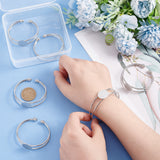 6Pcs Brass Double Wire Cuff Bangle Makings, Blank Bangle Base, Platinum, Round Base: 18mm, 1/8~3/4 inch(0.45~1.8cm), Inner Diameter: 2 inch(5.2cm)