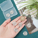 12Pcs 201 Stainless Steel Pendants, Tropical Leaf Charms, Monstera Leaf, Hollow, Stainless Steel Color, 24x21x1mm, Hole: 1mm