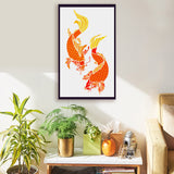 4Pcs 4 Styles PET Hollow Out Drawing Painting Stencils, for DIY Scrapbook, Photo Album, Koi Fish, 297x210mm, 1pc/style