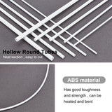30Pcs 5 Style ABS Plastic Hollow Round Tubes, DIY Handmade Sand Table Material Model Building, White, 400x3~8mm, Hole: 2~7mm, 6pcs/style