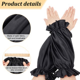 Polyester Detachable Puff Sleeves, for Wedding Bridal Dress Tulle Accessories, Black, 290x160x25mm