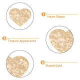 Brass Pendants, Heart, Real 18K Gold Plated, 17x20x1.5mm, Hole: 1.4mm, 30pcs/box