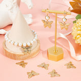 10Pcs 304 Stainless Steel Pendants, Butterfly, Real 18K Gold Plated, 19x25x2mm, Hole: 2.5mm