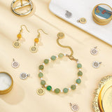 30Pcs 3 Colors 304 Stainless Steel Pendants, Flat Round with Sun, Mixed Color, 14x12x1.1mm, Hole: 3mm, 10pcs/color