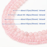 Natural Rose Quartz Beads Strands, Round, 4mm/6mm/8mm/10mm, 4 sizes, 1size/strand, 4strands/box