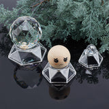 6Pcs Acrylic Display Frame, for Crystal Ball Diaplay, Polygon, Clear, 4x4.6x2.3cm, Inner Diameter: 3.25x3.75cm