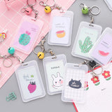 1 Set Baking Paint Colorful Bell Keychain, with Alloy Swivel Lobster Claw Clasps Keychain, 8Pcs PP Plastic Transparent Card Covers, Mixed Color, Keychain: about 87mm, 8pcs/set; Covers: 112x69.5x5.5mm, Hole: 15.5x5mm